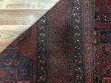 Afghan Rug Hand Knotted Oriental Rug Semi-Antique Turkoman Bukhara Afghan Area Rug 6'8X10'4