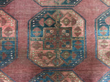 Afghan Rug Hand Knotted Oriental Rug Semi-Antique Turkoman Bukhara Afghan Area Rug 6'8X10'4