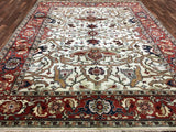 Indian Rug Hand Knotted Oriental Rug Fine Imperial Serapi with Silk Area Rug 9'2x11'8