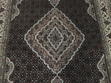 Indian Rug Hand Knotted Oriental Rug Fine Mahi Tabriz Oriental Rug With Silk 6'2X9'4