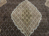Indian Rug Hand Knotted Oriental Rug Fine Mahi Tabriz Oriental Rug With Silk 8'3x11'6