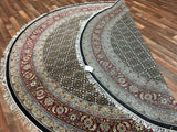 Indian Rug Hand Knotted Oriental Rug Fine Mahi Tabriz With Silk Oriental Rug 8'1X8'1