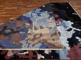 Indian Rug Hand Knotted Oriental Rug Fine Modern with Silk Area Rug 8'X9'10