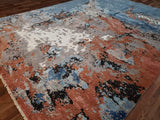 Indian Rug Hand Knotted Oriental Rug Fine Modern with Silk Oriental Area Rug 9'X11'10