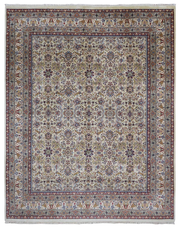 Indian Rug Hand Knotted Oriental Rug Fine Veramin Area Rug 7'10x9'10