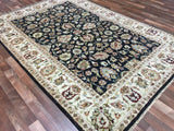 Indian Rug Hand Knotted Oriental Rug Large Fine Kashan Oriental Rug 6'2 x 9'