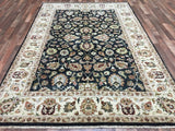 Indian Rug Hand Knotted Oriental Rug Large Fine Kashan Oriental Rug 6'2 x 9'