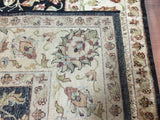 Indian Rug Hand Knotted Oriental Rug Large Fine Kashan Oriental Rug 6'2x9'