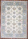 Indian Rug Hand Knotted Oriental Rug Large Oushak Oriental Rug 9'x12'3