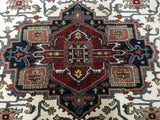 Indian Rug Hand Knotted Oriental Rug Oriental Serapi Rug 7'9X9'9