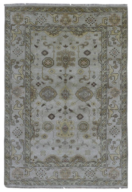 Indian Rug Hand Knotted Oriental Rug Oushak Oriental Area Rug 6'X9'
