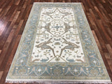 Indian Rug Hand Knotted Oriental Rug Oushak Oriental Small Area Rug 4'10x8'