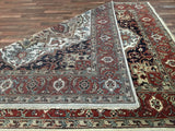 Indian Rug Hand Knotted Oriental Rug Semi-Antique Fine Rare Serapi Oriental Area Rug 8'3 x 9'11