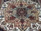 Indian Rug Hand Knotted Oriental Rug Semi-Antique Fine Rare Serapi Oriental Area Rug 8'3 x 9'11