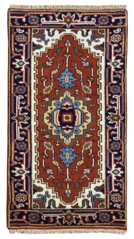 Indian Rug Hand Knotted Oriental Rug Serapi Oriental Area Rug 2'2X4'