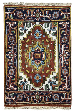 Indian Rug Hand Knotted Oriental Rug Serapi Oriental Area Rug 2'X3'2