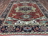 Indian Rug Hand Knotted Oriental Rug Serapi Oriental Area Rug 9'1X11'10