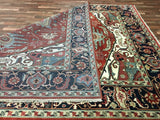Indian Rug Hand Knotted Oriental Rug Serapi Oriental Area Rug 9'1X11'10