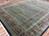 Indian Rug Hand Knotted Oriental Rug Very Fine Estate Herati Large Area Rug 9'x12'1