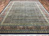 Indian Rug Hand Knotted Oriental Rug Very Fine Estate Herati Large Area Rug 9'x12'1