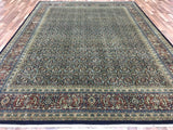 Indian Rug Hand Knotted Oriental Rug Very Fine Estate Herati Large Area Rug 9'x12'1