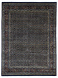 Indian Rug Hand Knotted Oriental Rug Very Fine Estate Herati Large Area Rug 9'x12'1