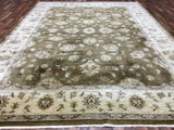 Pakistan Rug Hand Knotted Oriental Rug Large Fine Brown Beige Peshawar Oriental Rug 9'2x12'