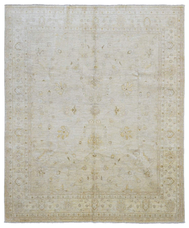 Pakistani Rug Hand Knotted Oriental Rug Semi-Antique Very Fine Light Venetian Peshawar Rug 8'2 x 9'7