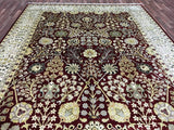 Pakistani Rug Hand Knotted Oriental Rug Very Fine Large Oriental Silk Tabriz Rug 10' x 14'