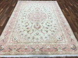 Persian Rug Hand Knotted Oriental Rug Antique Ultra Fine Persian Tabriz Silk Area Rug 6'6 x 9'8