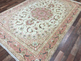 Persian Rug Hand Knotted Oriental Rug Antique Ultra Fine Persian Tabriz Silk Area Rug 6'6 x 9'8