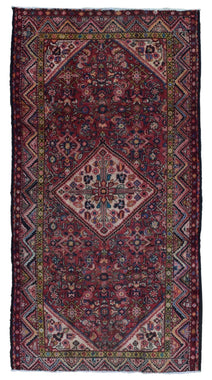 Persian Rug Hand Knotted Oriental Rug Fine Semi-Antique Persian Hamadan Oriental Rug 4'11x9'4