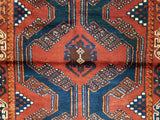 Persian Rug Hand Knotted Oriental Rug Semi-Antique Fine Persian Hamadan Runner 3'4X9'3