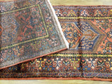Persian Rug Hand Knotted Oriental Rug Semi-Antique Fine Persian Hamadan Runner 3'7 X 9'6