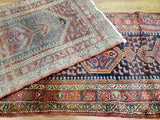 Persian Rug Hand Knotted Oriental Rug Semi-Antique Fine Persian Hamadan Runner 3'7X12'10