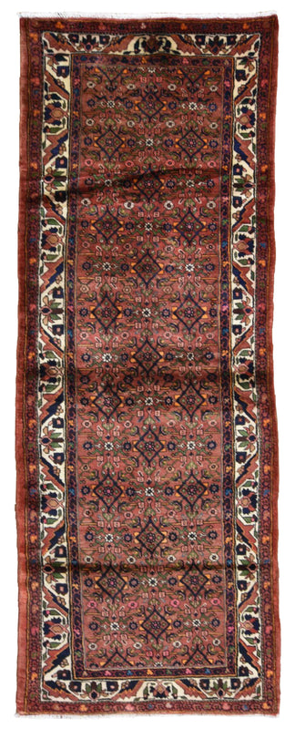 Persian Rug Hand Knotted Oriental Rug Semi-Antique Fine Persian Hamadan Runner 3'7X9'10