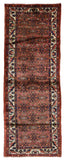 Persian Rug Hand Knotted Oriental Rug Semi-Antique Fine Persian Hamadan Runner 3'7X9'10