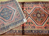Persian Rug Hand Knotted Oriental Rug Semi-Antique Fine Persian Hamadan Runner 3'8X9'4
