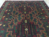 Persian Rug Hand Knotted Oriental Rug Semi-Antique Persian Baluch Small Area Rug 3'8 x 6'10