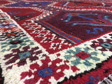 Persian Rug Hand Knotted Oriental Rug Semi-Antique Persian Hamadan Oriental Rug 4'11 x 8'10