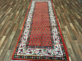 Persian Rug Hand Knotted Oriental Rug Semi-Antique Persian Hamadan Oriental Runner Rug 3'6X10'8