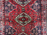 Persian Rug Hand Knotted Oriental Rug Semi-Antique Persian Hamadan Oriental Runner Rug 3'6X9'7