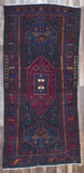 Persian Rug Hand Knotted Oriental Rug Semi-Antique Persian Hamadan Oriental Runner Rug 4'4X9'2