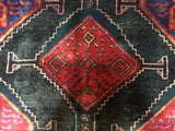 Persian Rug Hand Knotted Oriental Rug Semi-Antique Persian Hamadan Oriental Runner Rug 4'9' x 9'5