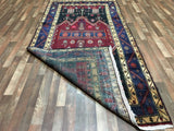 Persian Rug Hand Knotted Oriental Rug Semi-Antique Persian Hamadan Oriental Runner Rug 5'1X9'10