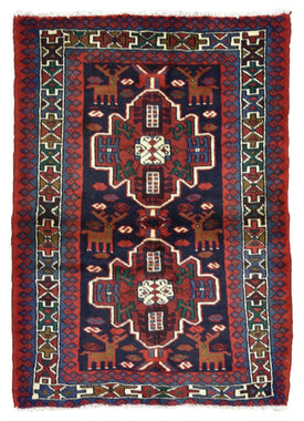 Persian Rug Hand Knotted Oriental Rug Semi Antique Persian Hamadan Rug 3'5X4'10