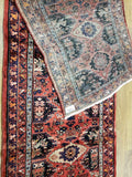 Persian Rug Hand Knotted Oriental Rug Semi Antique Persian Hamadan Runner 3'7X10'
