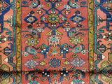 Persian Rug Hand Knotted Oriental Rug Semi Antique Persian Hamadan Runner 3'7X9'10