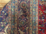 Persian Rug Hand Knotted Oriental Rug Semi-Antique Vaulted Persian Kashan Oriental Rug 9'7x13'1
