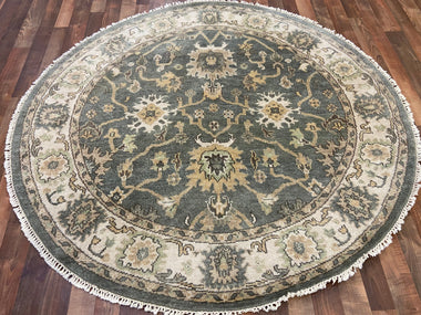 Indian Rug Hand Knotted Oriental Rug Fine Oushak 6'0x6'0